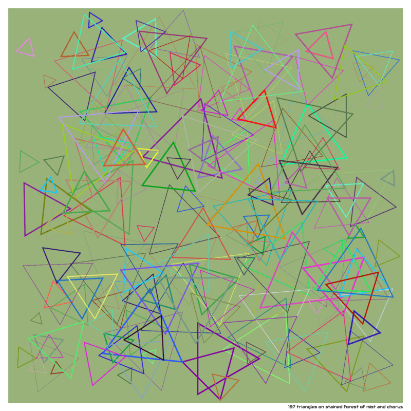 197 triangles on stained forest of mist and chorus
