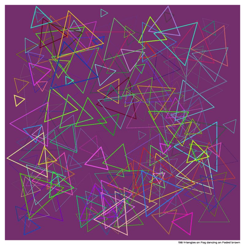 198 triangles on Fog dancing on Faded brown
