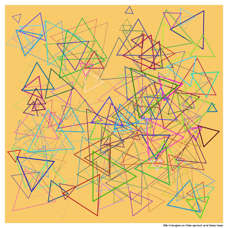 198 triangles on Pale apricot and Deep haze