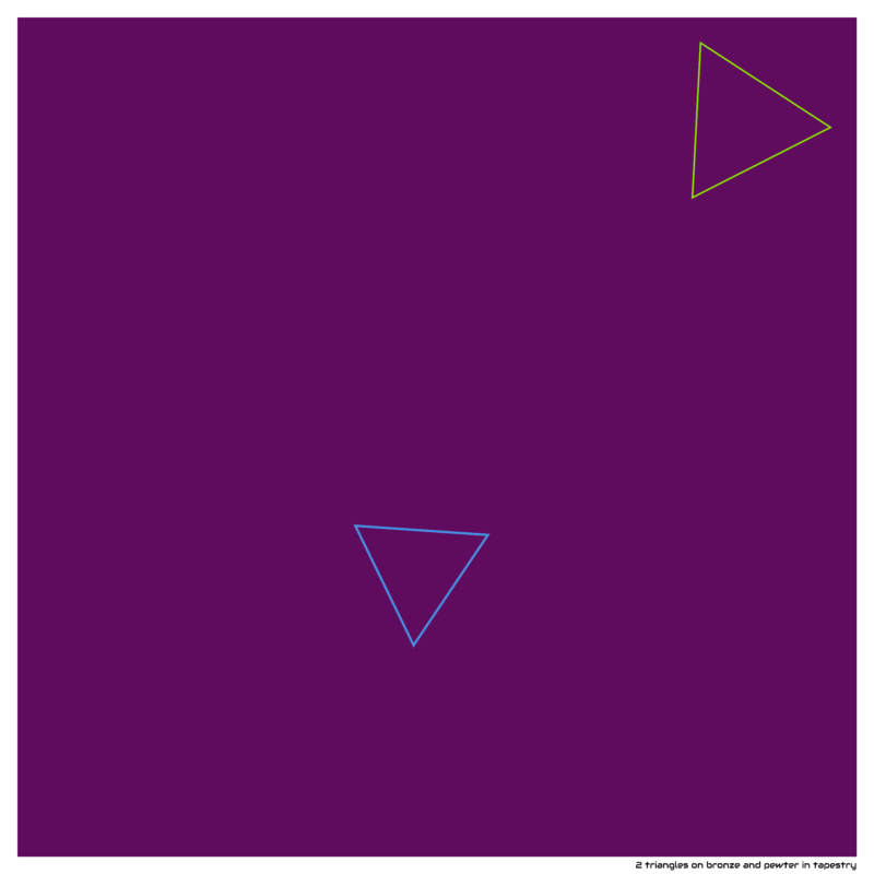 2 triangles on bronze and pewter in tapestry