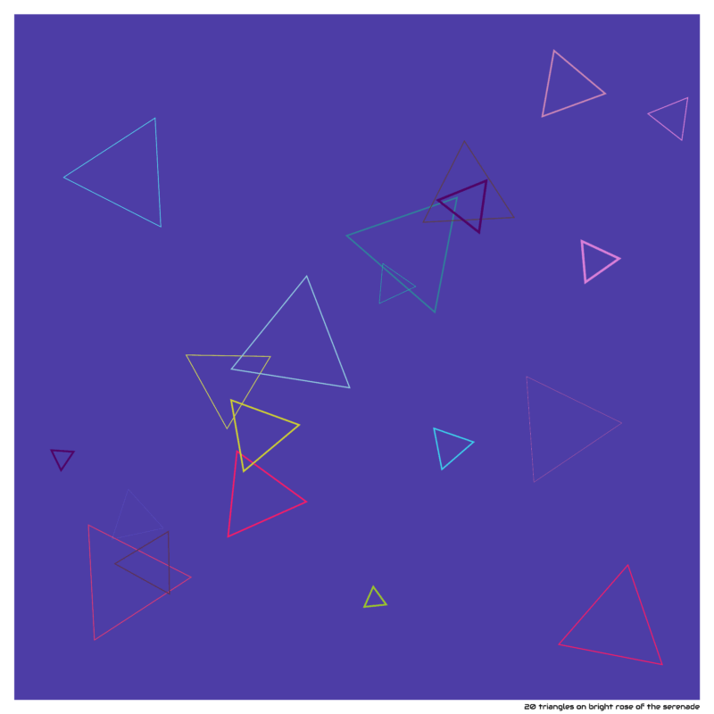 20 triangles on bright rose of the serenade