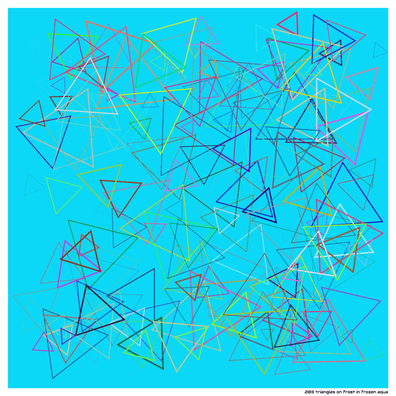 203 triangles on frost in frozen aqua