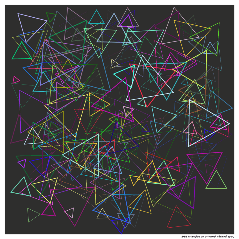 205 triangles on ethereal whim of gray