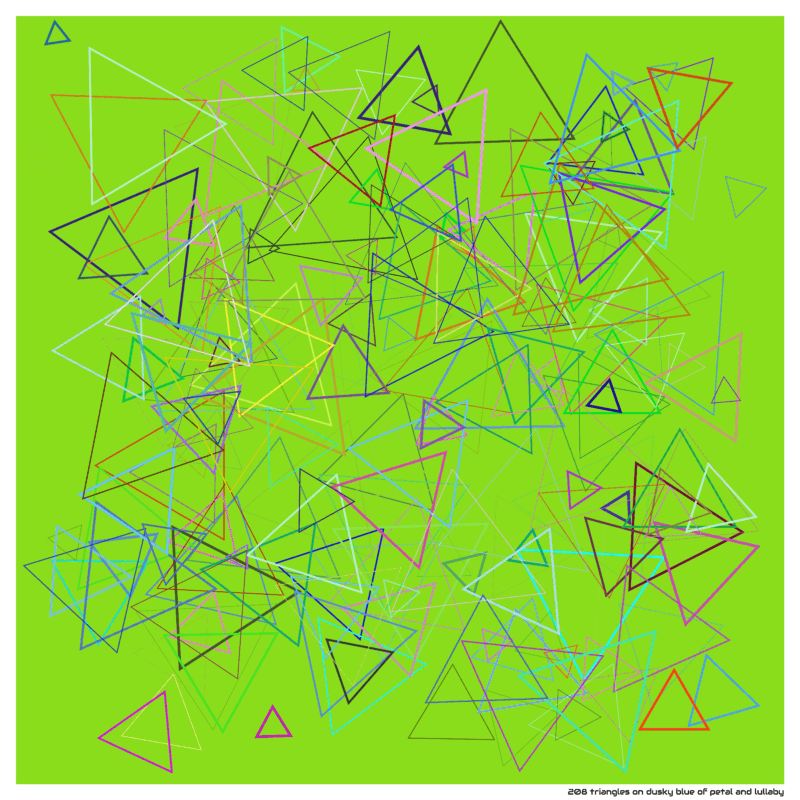 208 triangles on dusky blue of petal and lullaby