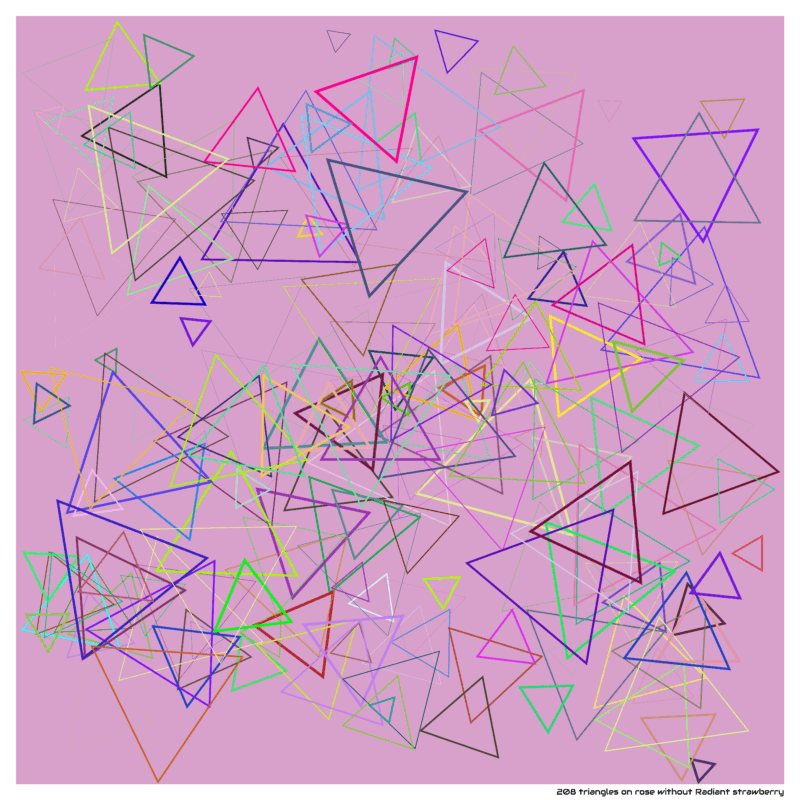 208 triangles on rose without Radiant strawberry
