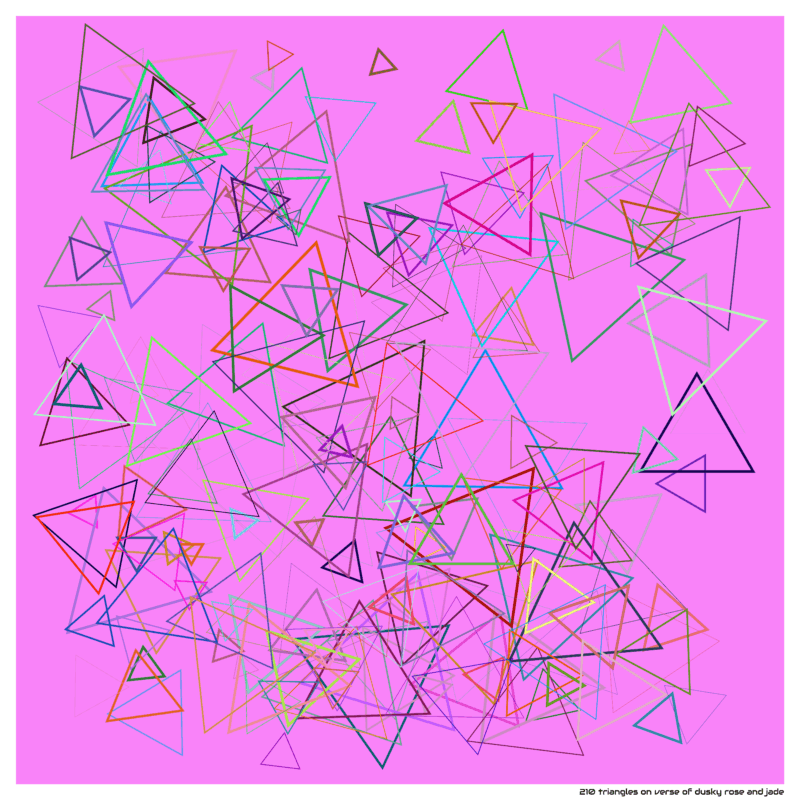 210 triangles on verse of dusky rose and jade