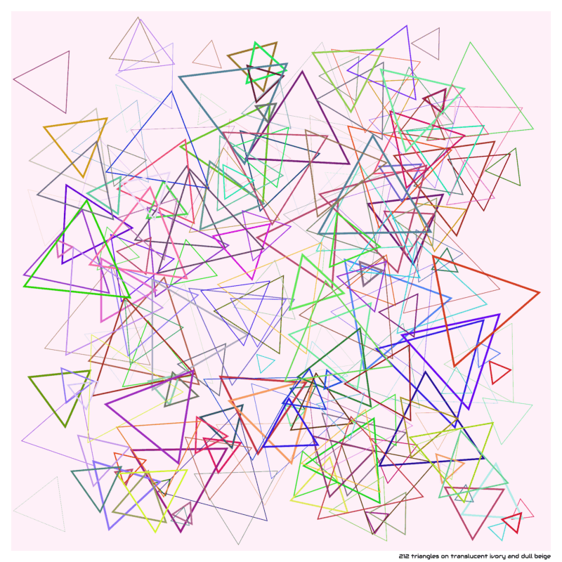 212 triangles on translucent ivory and dull beige