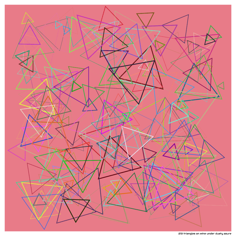 213 triangles on wine under dusty azure