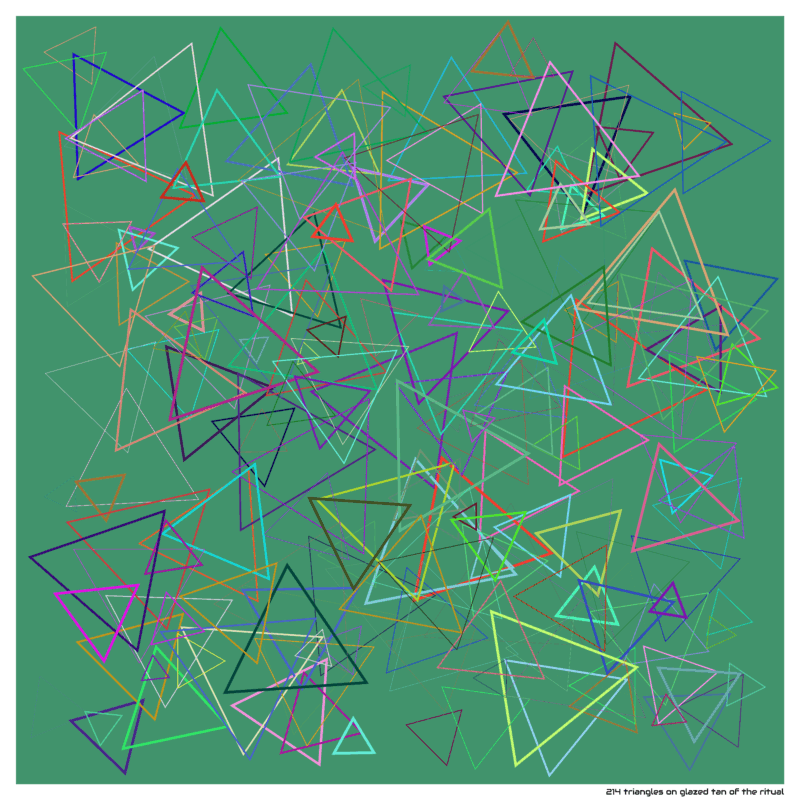 214 triangles on glazed tan of the ritual