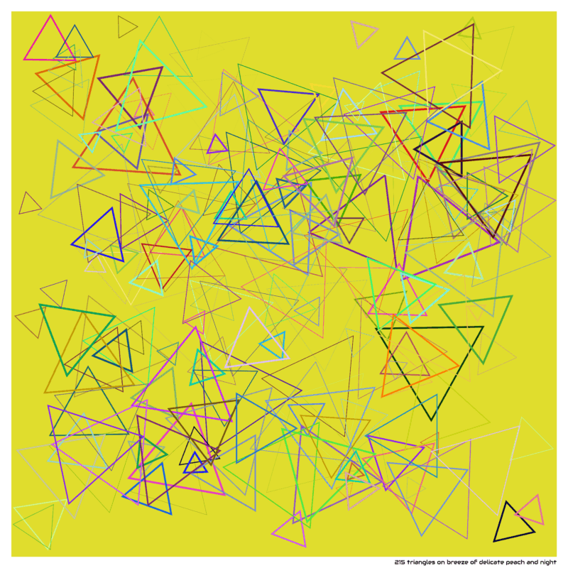 215 triangles on breeze of delicate peach and night