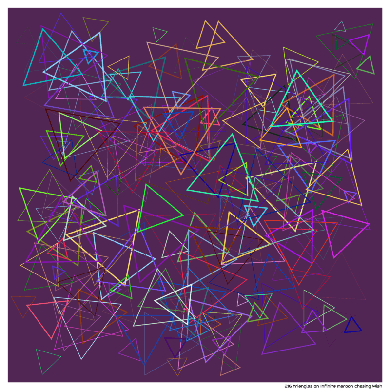 216 triangles on Infinite maroon chasing Wish