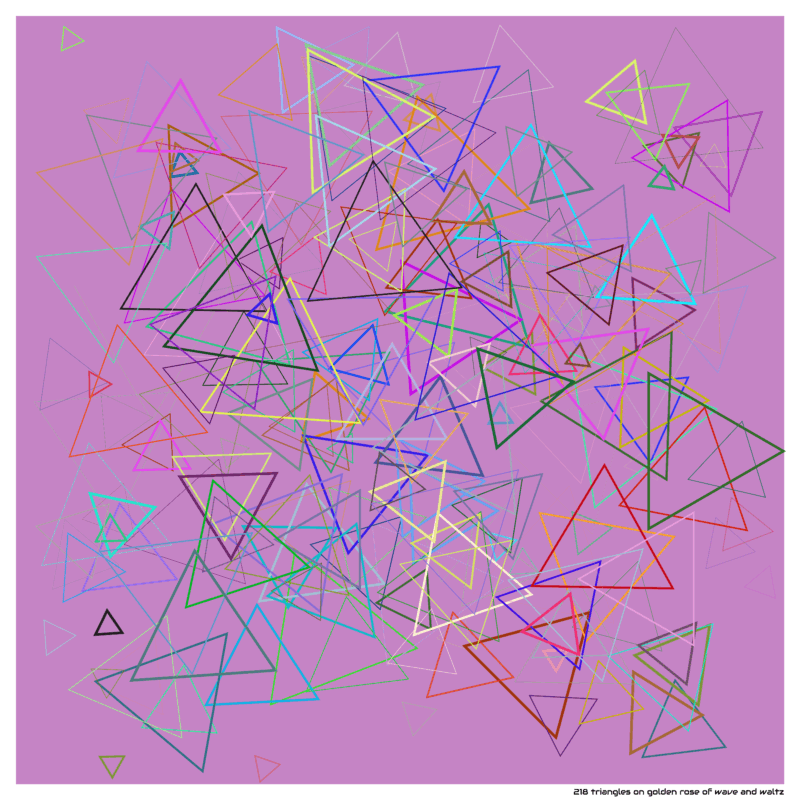 218 triangles on golden rose of wave and waltz