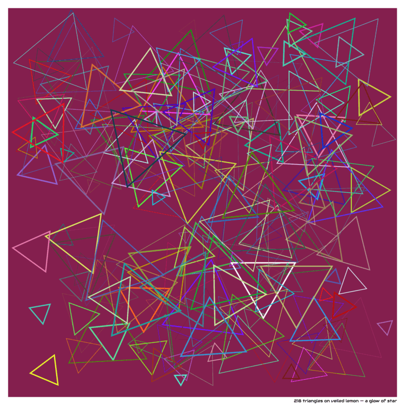 218 triangles on veiled lemon — a glow of star
