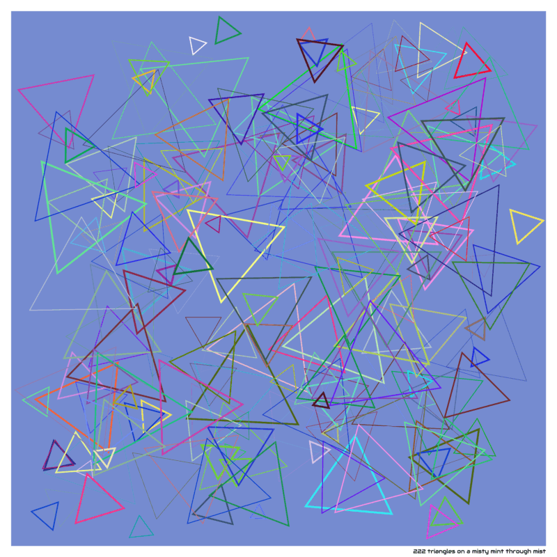 222 triangles on a misty mint through mist