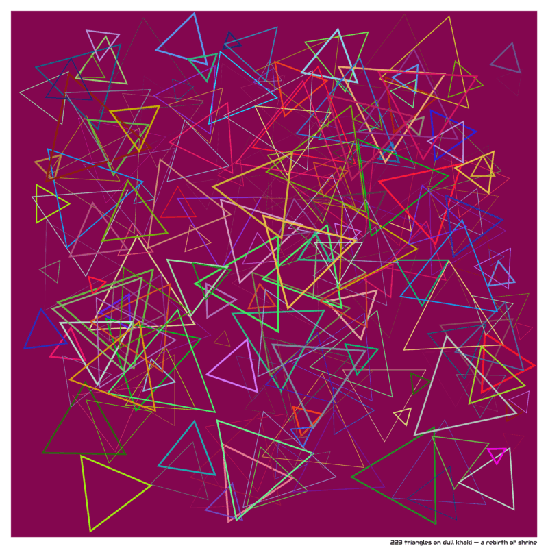 223 triangles on dull khaki — a rebirth of shrine