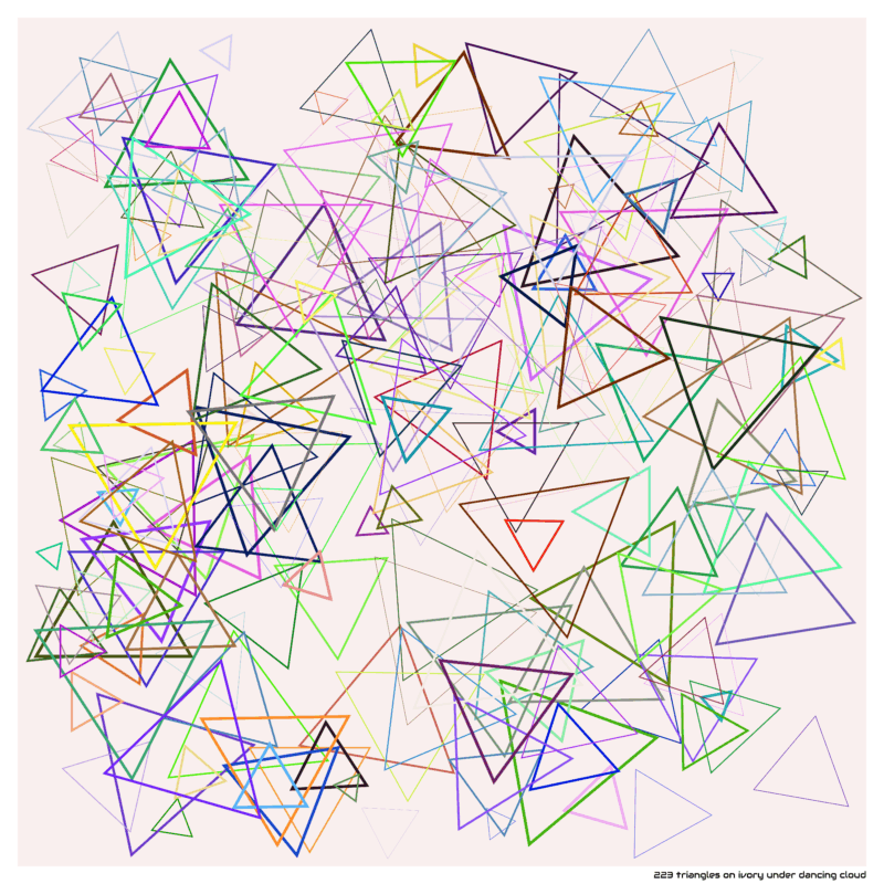 223 triangles on ivory under dancing cloud