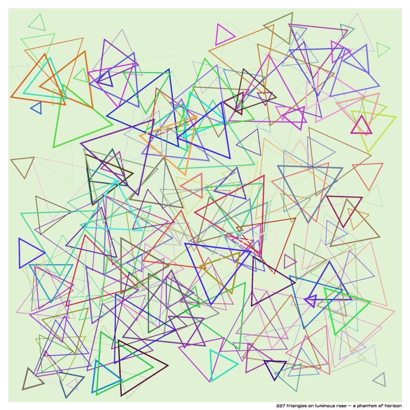 227 triangles on luminous rose — a phantom of horizon