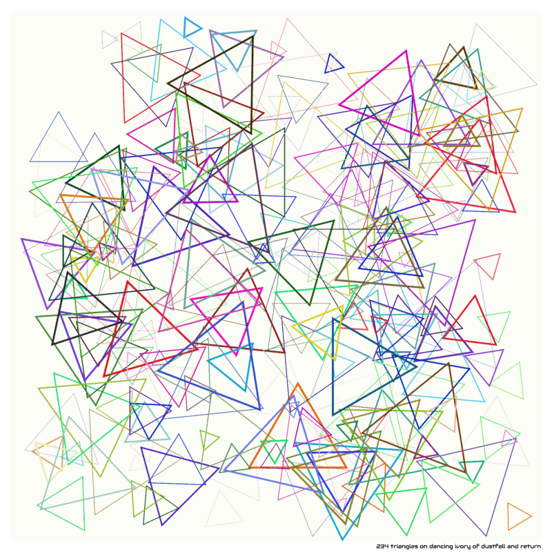 234 triangles on dancing ivory of dustfall and return