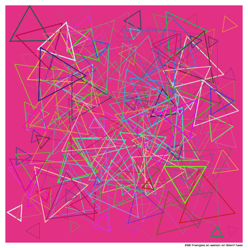 238 triangles on salmon on Silent haze