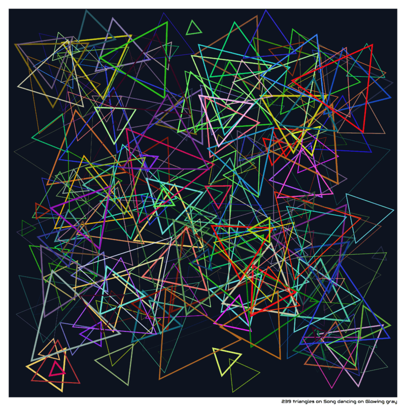 239 triangles on Song dancing on Glowing gray