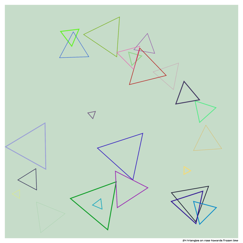 24 triangles on rose towards frozen lime