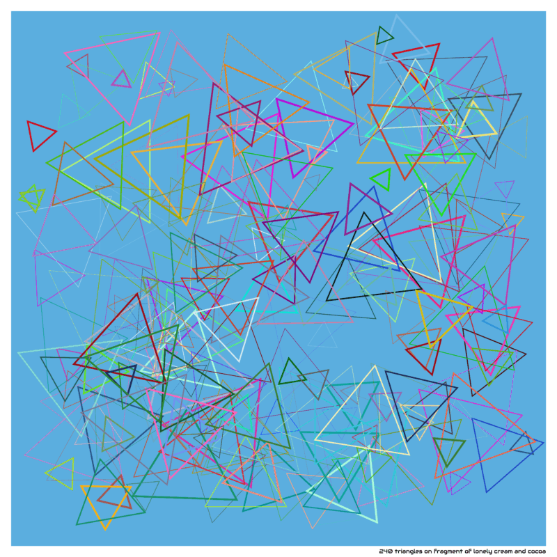 240 triangles on fragment of lonely cream and cocoa