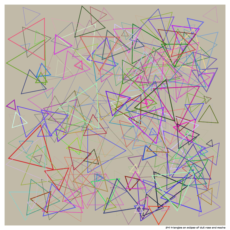 241 triangles on eclipse of dull rose and mocha