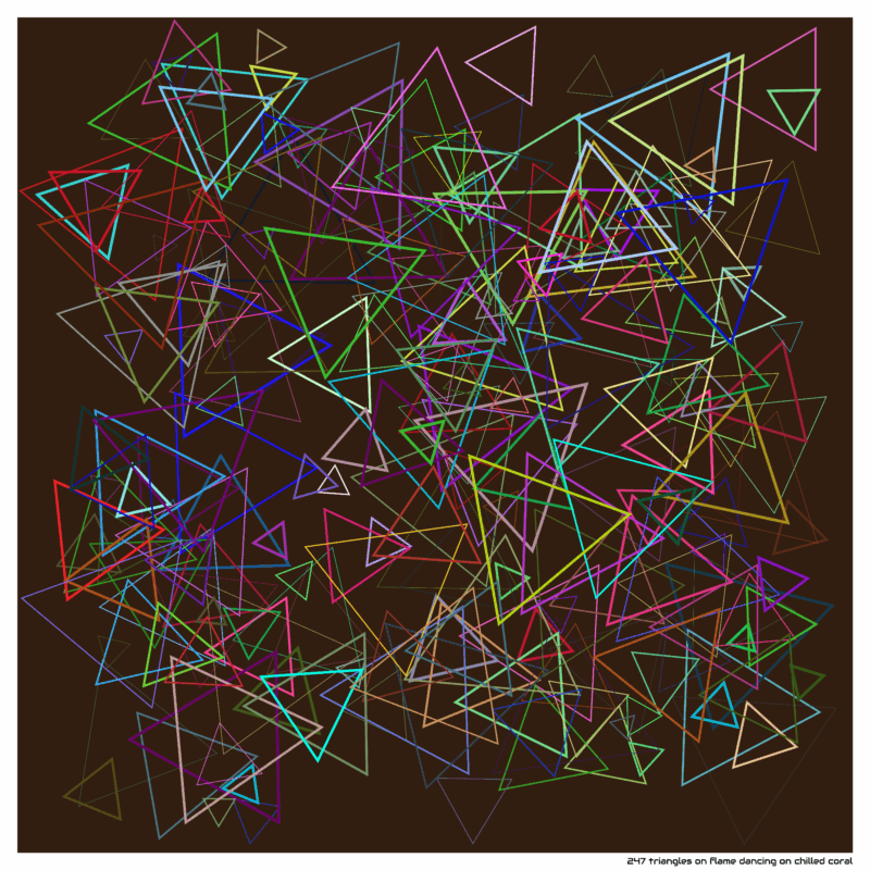 247 triangles on flame dancing on chilled coral