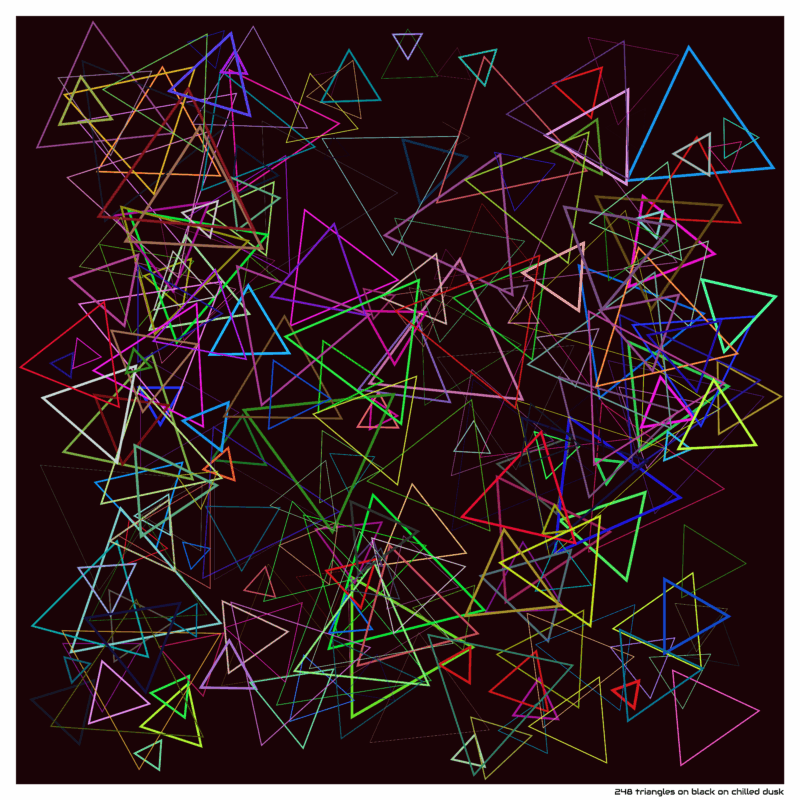 248 triangles on black on chilled dusk