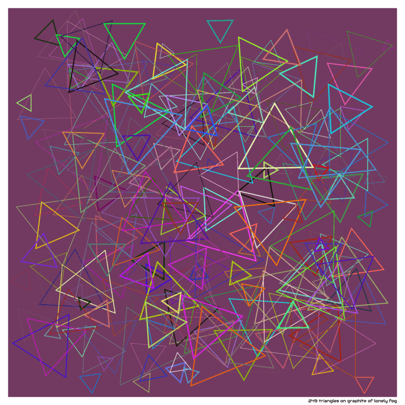 249 triangles on graphite of lonely fog