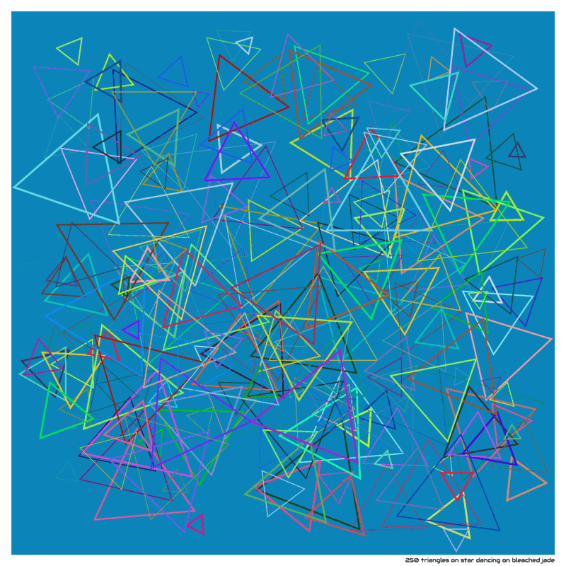 250 triangles on star dancing on bleached jade