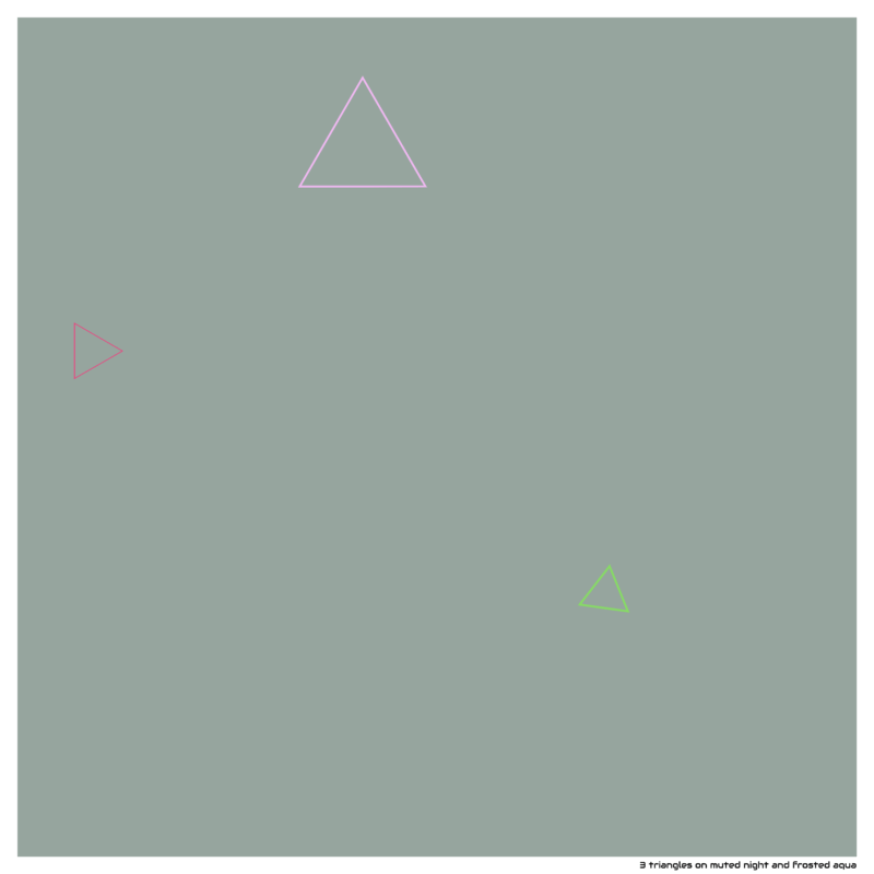 3 triangles on muted night and frosted aqua