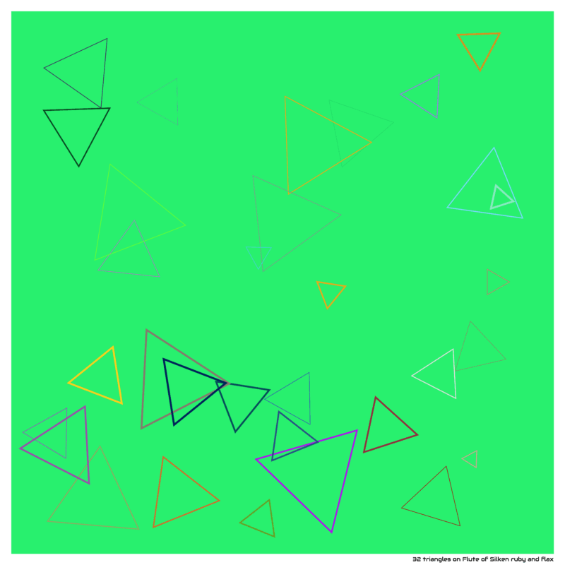 32 triangles on Flute of Silken ruby and flax