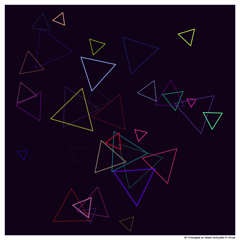 37 triangles on black and jade in ritual