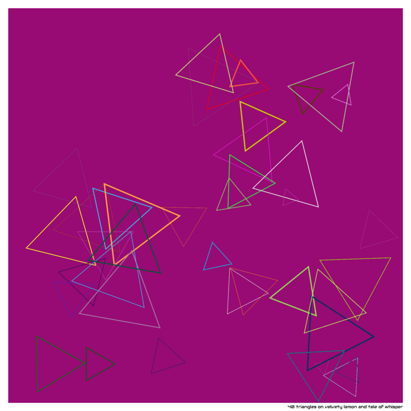 40 triangles on velvety lemon and tale of whisper
