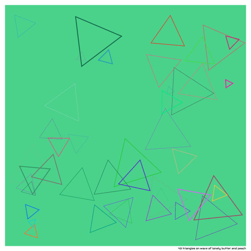 43 triangles on wave of lonely butter and peach