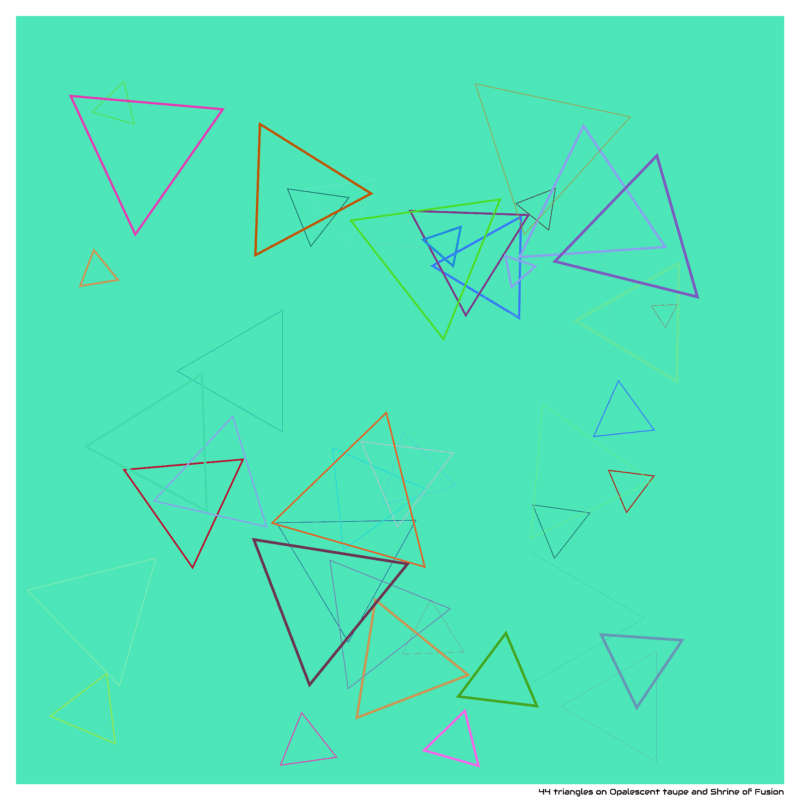 44 triangles on Opalescent taupe and Shrine of Fusion