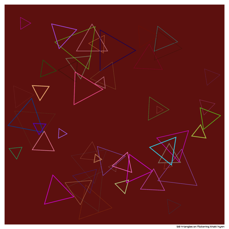 50 triangles on flickering khaki hymn