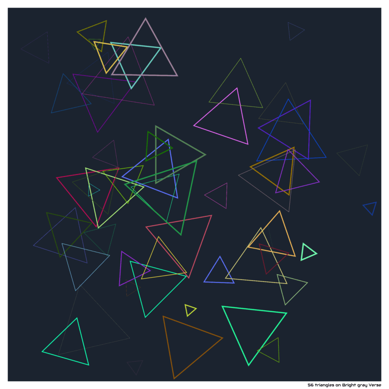 56 triangles on Bright gray Verse