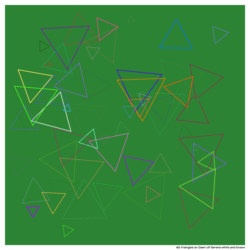 65 triangles on Dawn of Serene white and brown