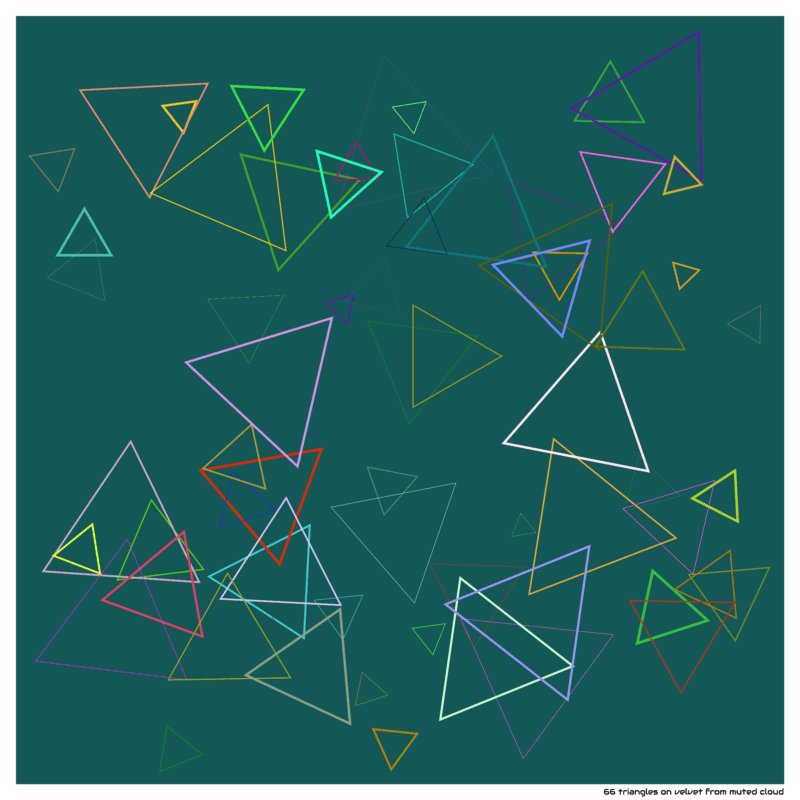 66 triangles on velvet from muted cloud