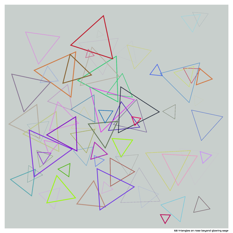 68 triangles on rose beyond glowing sage