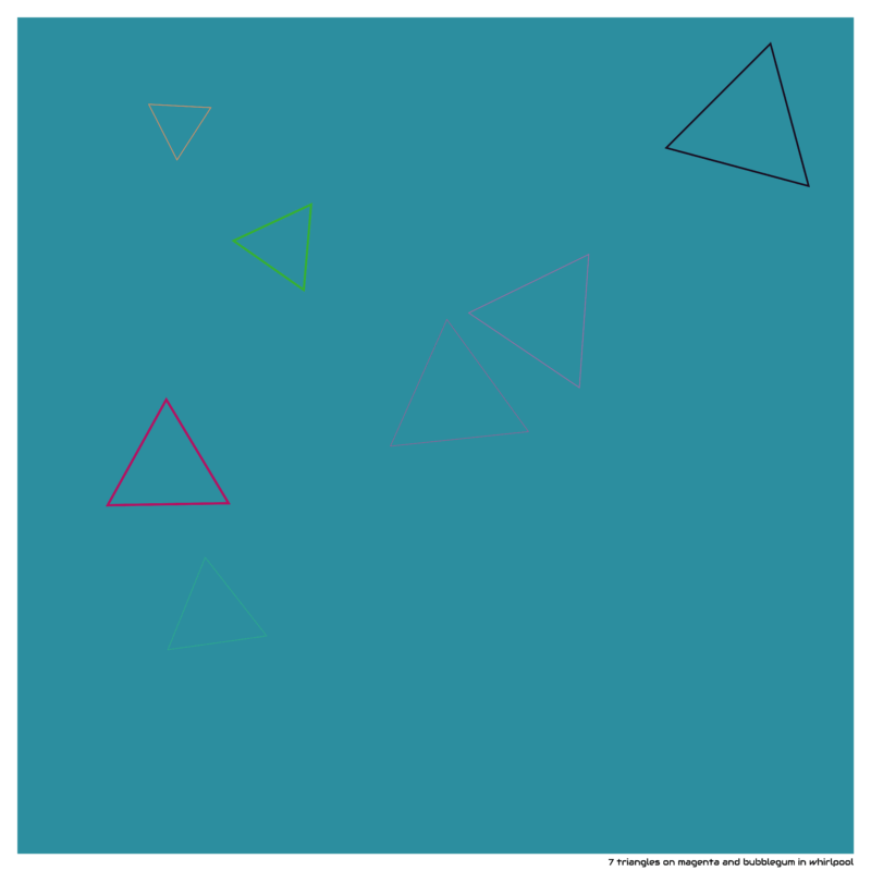7 triangles on magenta and bubblegum in whirlpool