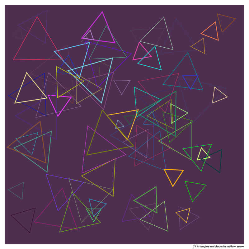 77 triangles on bloom in mellow snow