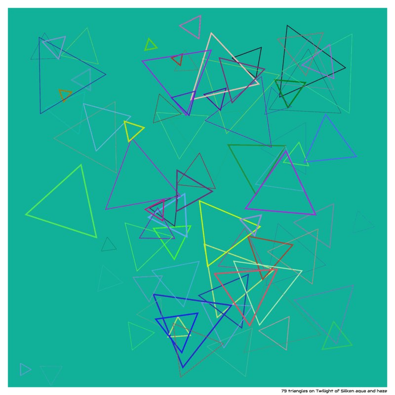 79 triangles on Twilight of Silken aqua and haze