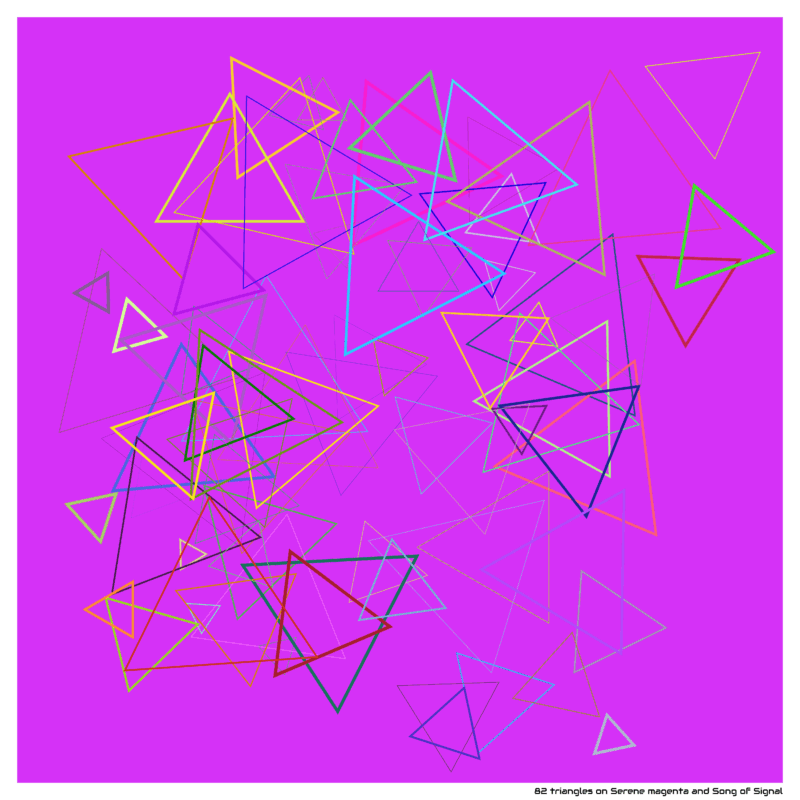 82 triangles on Serene magenta and Song of Signal