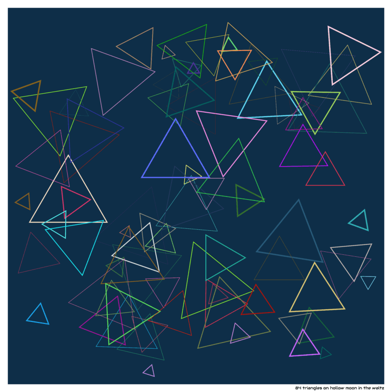 84 triangles on hollow moon in the waltz
