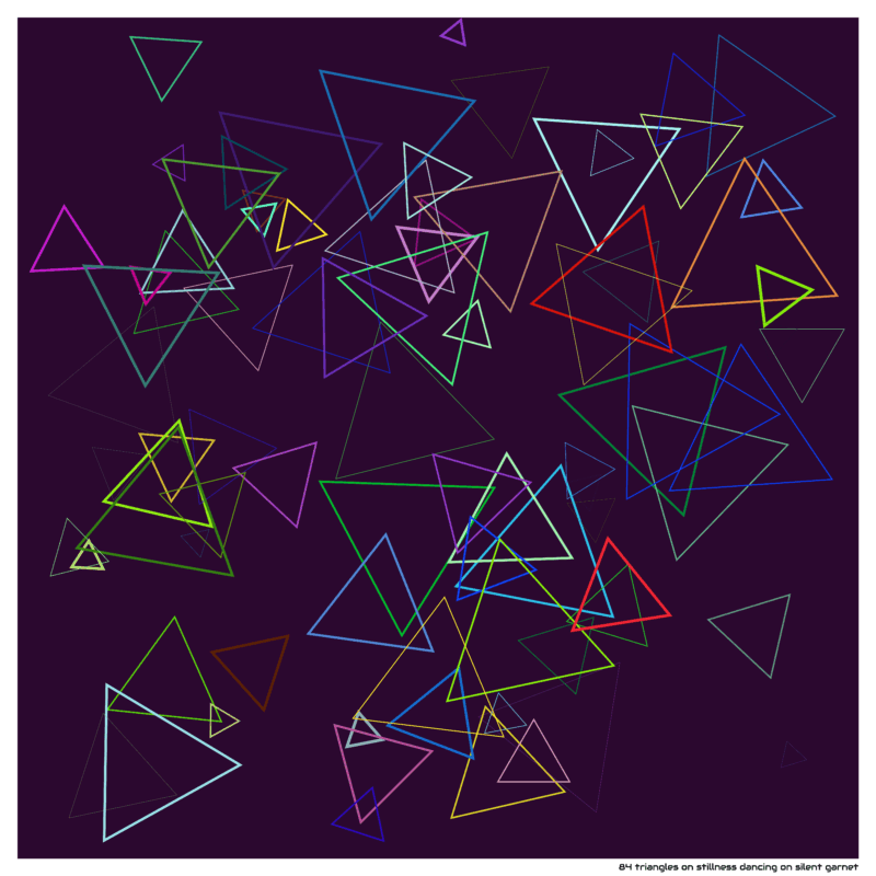 84 triangles on stillness dancing on silent garnet
