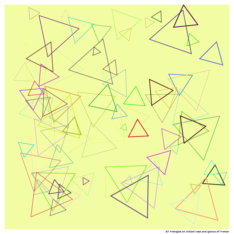 87 triangles on chilled rose and glance of tremor