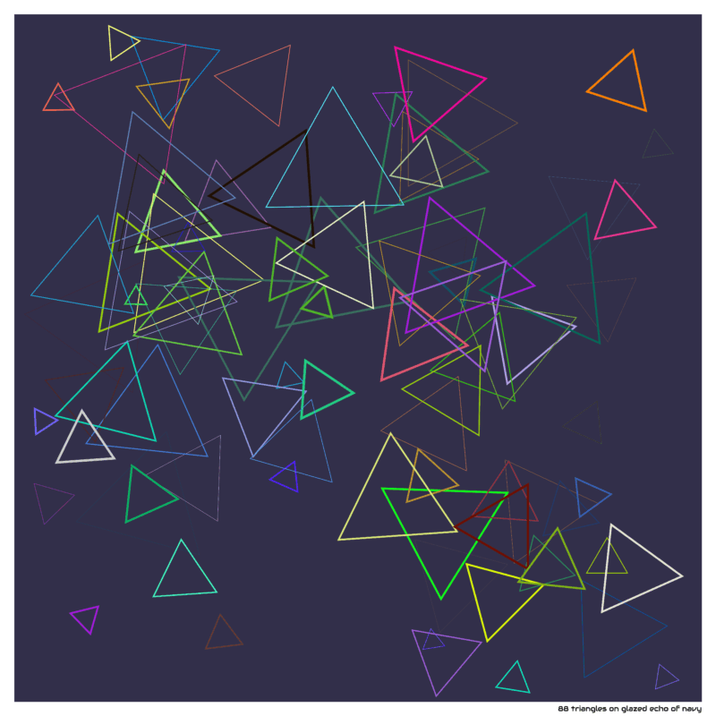88 triangles on glazed echo of navy